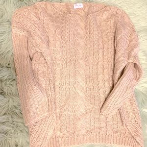 Oversized ☺️ Cozy & Soft ☕️ Baggy Fit 😍 Pretty in Pink Cable Knit Sweater 💕